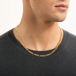 14k 5.25mm Flat Figaro Chain - Model Shot