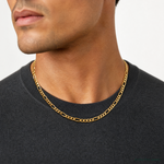 14k 6.25mm Flat Figaro Chain - Model Shot