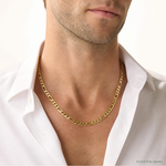 14k 7.5mm Flat Figaro Chain - Model Shot
