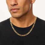14k 8.75mm Flat Figaro Chain - Model Shot