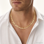 14k 10mm Flat Figaro Chain - Model Shot