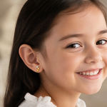 14k Madi K & White Rhodium 3-Star Post Earrings - Model Shot
