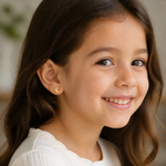 14k Madi K Moon Post Earrings - Model Shot