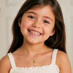 14k Madi K 3mm Emerald Heart Birthstone Necklace - Model Shot