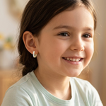 14k Madi K CZ Hinged Hoop Earrings - Model Shot