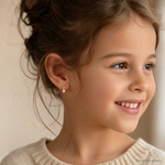 14k Madi K Leverback 4mm Pink CZ Earrings - Model Shot