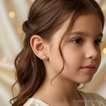 14k Madi K CZ 4mm Star Post Earrings - Model Shot