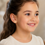 14k Madi K CZ Butterfly Baby Post Earrings - Model Shot