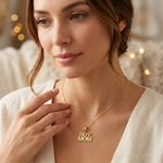14k Polished BOY MOM Pendant - Model Shot