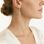 14k Polished Diamond-Cut Filigree Dangle Leverback Earrings - Model Shot