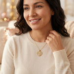 14k Two-tone MOM in Heart Frame Charm - Model Shot