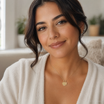 14k Two-tone MOMMY-ME Break-apart Heart Pendant - Model Shot