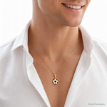 14k Enameled Soccer Ball Pendant - Model Shot