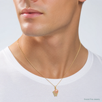 14k Two-tone Basketball Hoop with Ball Pendant - Model Shot