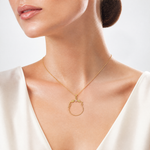 14k Two-tone Leaves w/Flower Charm Holder - Model Shot