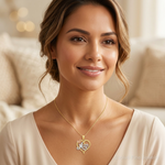 14k Two-tone w/White Rhodium MOM Heart Pendant - Model Shot