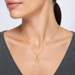 14K Horseshoe Pendant - Model Shot
