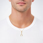 14k Wishbone Pendant - Model Shot