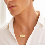 14k Aces Playing Cards Pendant - Model Shot