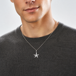 14k White Gold Starfish Pendant - Model Shot