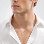 14K Yellow Gold 3D Fish Hook Pendant - Model Shot
