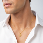 14k Ship Wheel Pendant - Model Shot