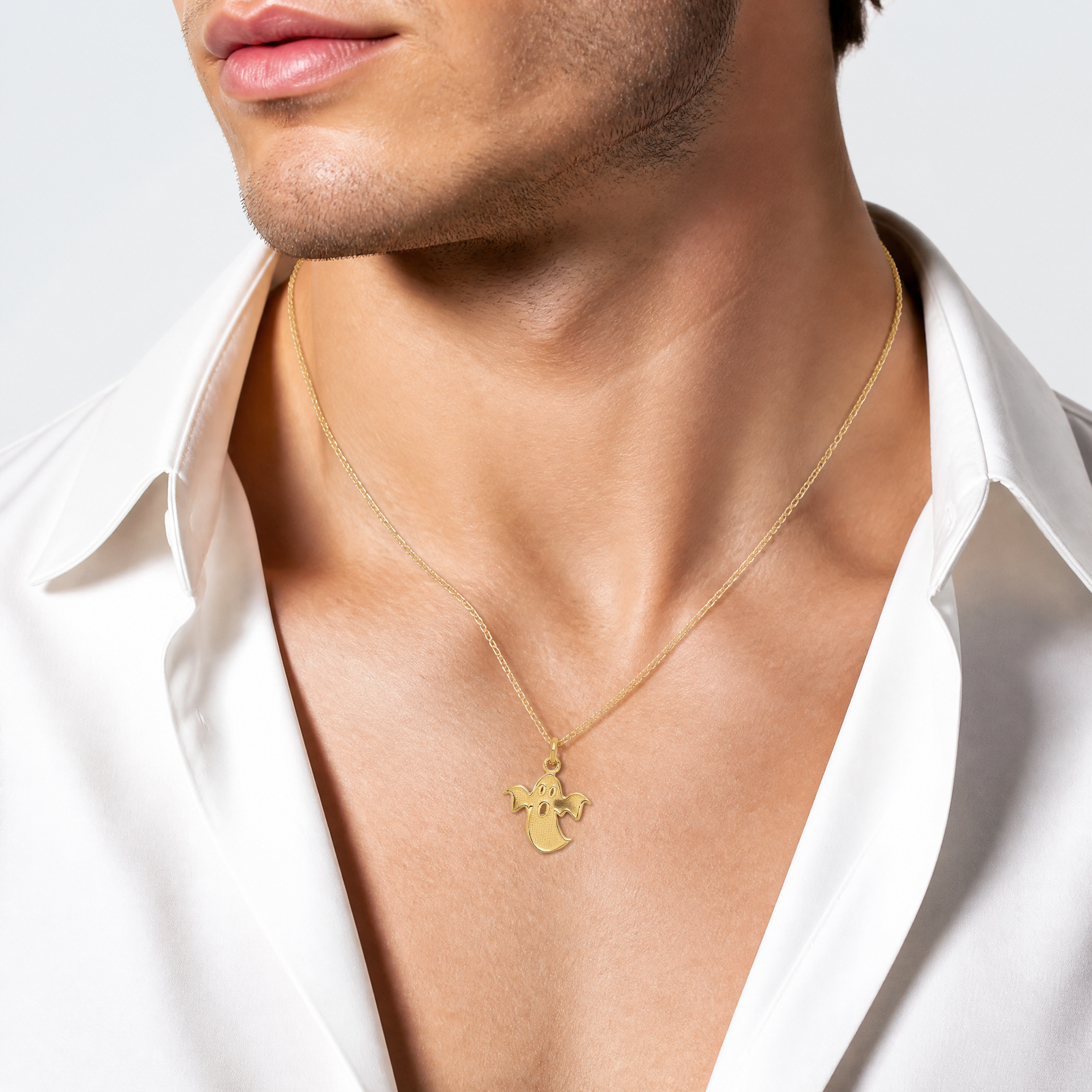 14k Ghost Charm - Model Shot