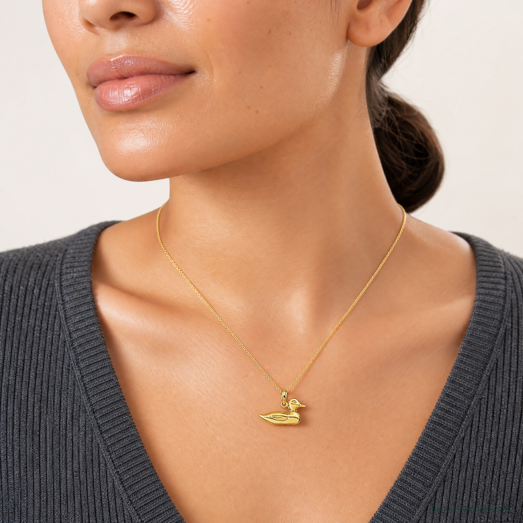 14k Mallard Charm - Model Shot