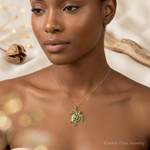 14k 3-D Enameled Sea Turtle Pendant - Model Shot
