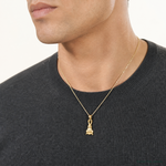 14K Diamond-cut Rabbit Pendant - Model Shot