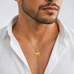 14K Diamond-cut Monkey Pendant - Model Shot