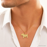 14k Jack Russell Terrier Dog Pendant - Model Shot