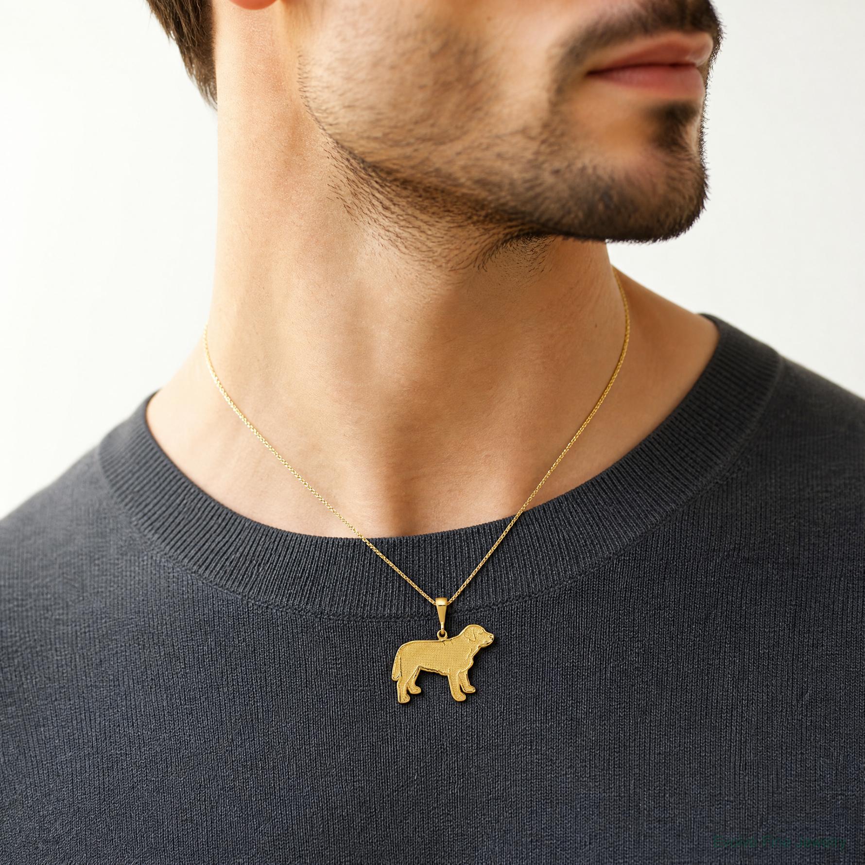 14k Labrador Dog Pendant - Model Shot