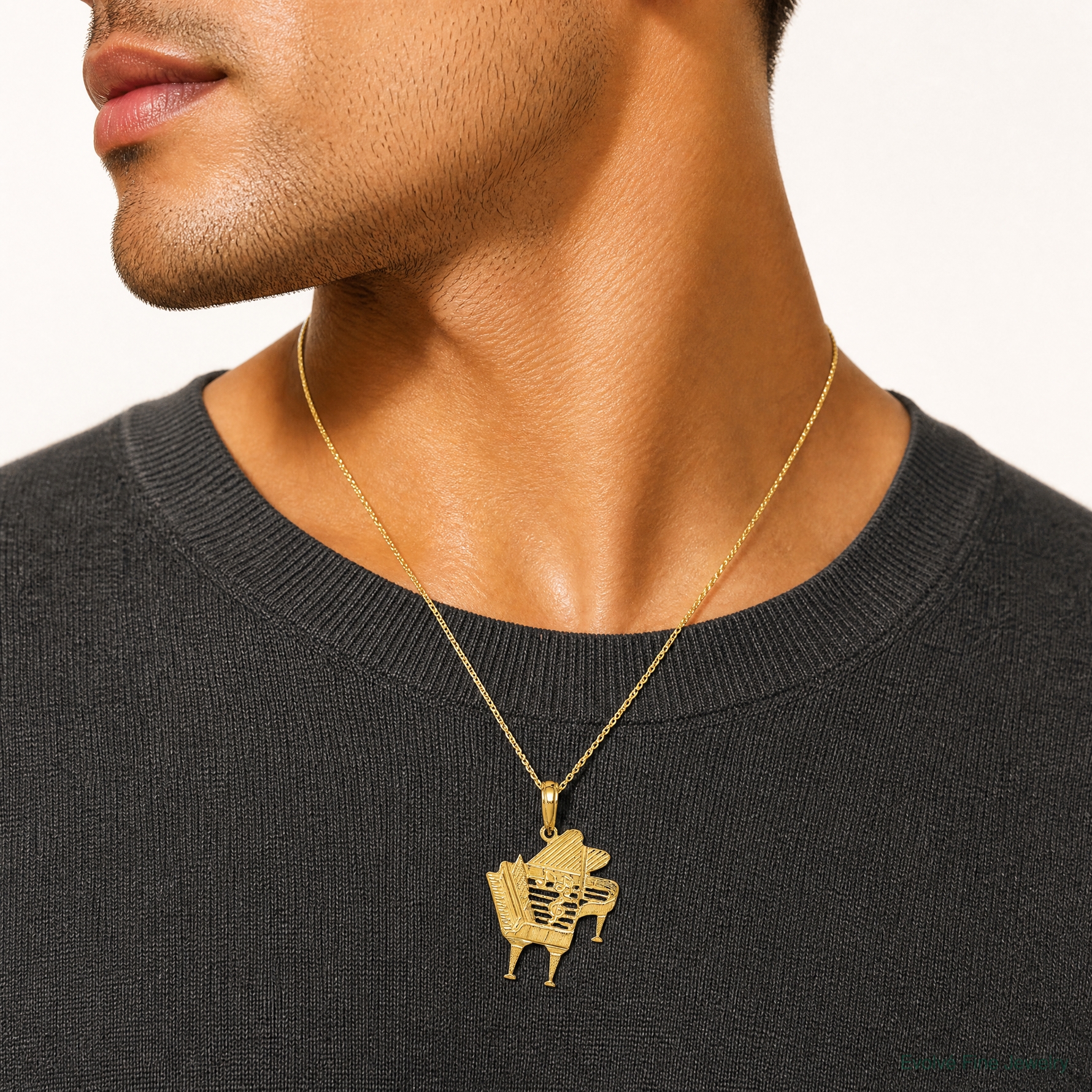 14k Piano Pendant - Model Shot
