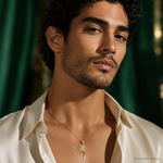14k Mini Palm Tree Pendant - Model Shot