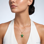 14K Green Enameled Sea Turtle Pendant - Model Shot