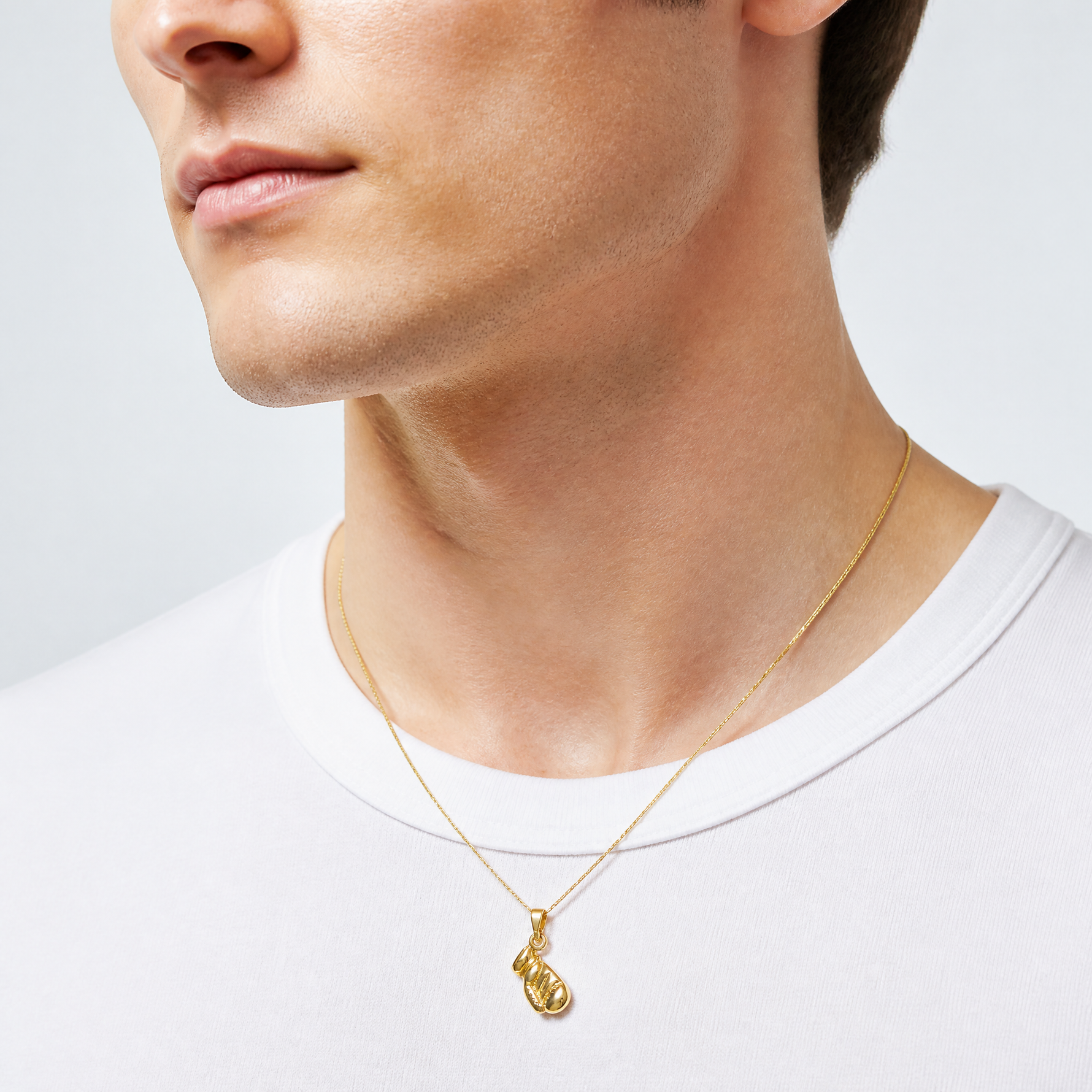 14k Boxing Glove Pendant - Model Shot