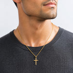 14K Latin Cross Pendant - Model Shot