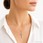 14k Two-tone Crucifix Pendant - Model Shot