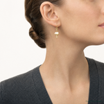 14K Palm Tree Leverback Earrings - Model Shot