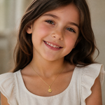 14k Baby Block Charm - Model Shot