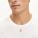 14k Two Tone Ladybug Pendant - Model Shot