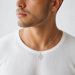 14K White Gold RN Registered Nurse Pendant - Model Shot