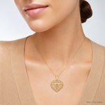 14k RN Registered Nurse Heart Pendant - Model Shot