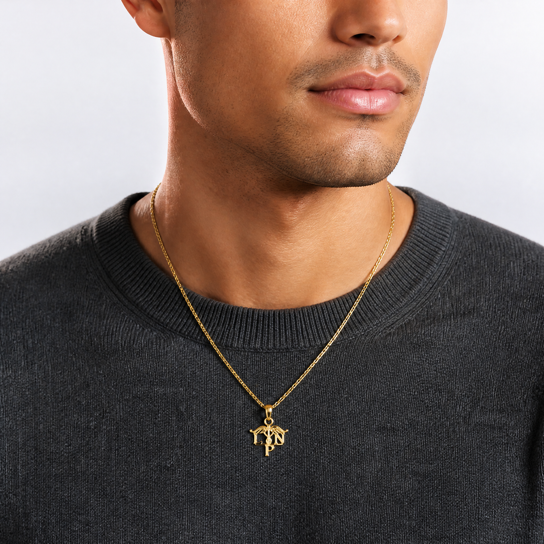 14k LPN Symbol Pendant - Model Shot