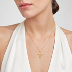 14k Caduceus Charm - Model Shot