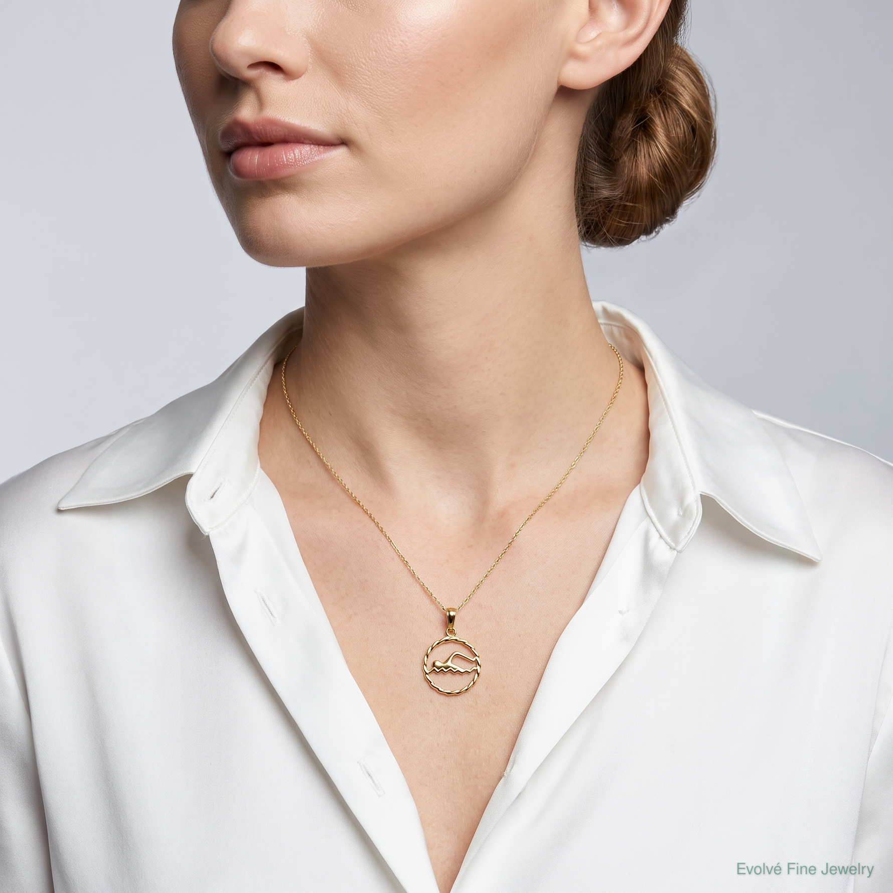 14k Swimming Charm - Model Shot