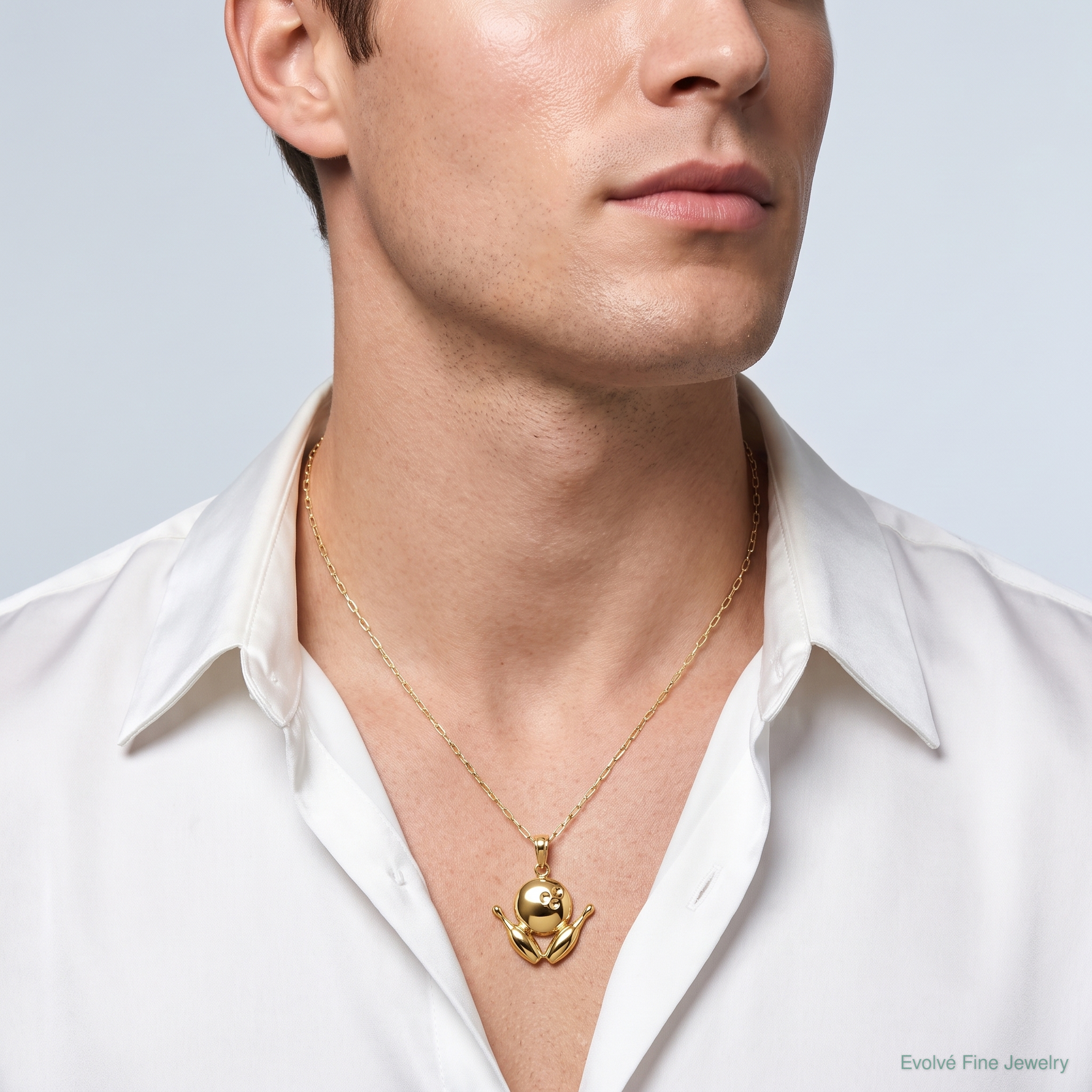 14k Bowling Theme Charm - Model Shot