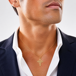 14k Diamond-cut Celtic Cross Pendant - Model Shot