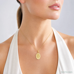 14k Saint Christopher Medal Pendant - Model Shot